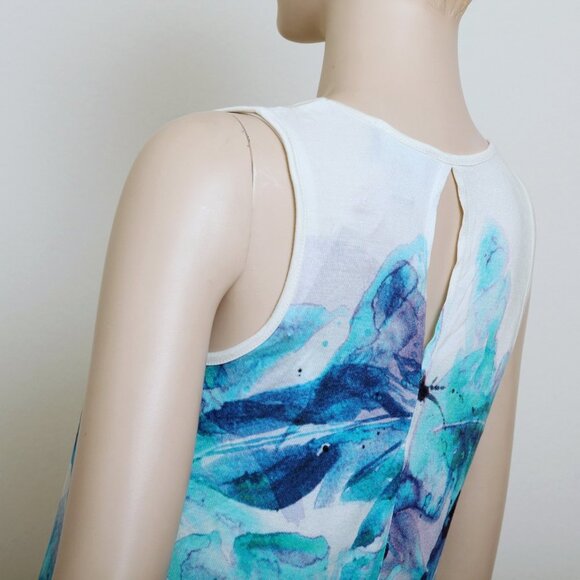 NWT Cynthia Rowley Watercolor Leaf Print Tank Top - Picture 5 of 10
